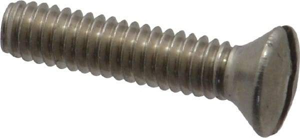 Value Collection - #8-32 UNC, 3/4" OAL Slotted Drive Machine Screw - Oval Head, Grade 18-8 Stainless Steel, Uncoated, Without Washer - Exact Tool & Supply