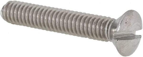 Value Collection - #8-32 UNC, 1" OAL Slotted Drive Machine Screw - Oval Head, Grade 18-8 Stainless Steel, Uncoated, Without Washer - Exact Tool & Supply