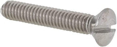 Value Collection - #8-32 UNC, 1" OAL Slotted Drive Machine Screw - Oval Head, Grade 18-8 Stainless Steel, Uncoated, Without Washer - Exact Tool & Supply