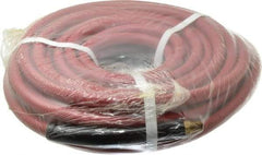 Made in USA - 1/4" ID x 1/2" OD 50' Long Multipurpose Air Hose - MNPT x MNPT Ends, 300 Working psi, 1/4" Fitting, Red - Exact Tool & Supply