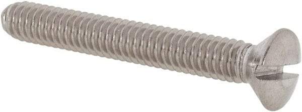 Value Collection - #8-32 UNC, 1-1/4" OAL Slotted Drive Machine Screw - Oval Head, Grade 18-8 Stainless Steel, Uncoated, Without Washer - Exact Tool & Supply