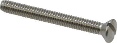 Value Collection - #8-32 UNC, 1-1/2" OAL Slotted Drive Machine Screw - Oval Head, Grade 18-8 Stainless Steel, Uncoated, Without Washer - Exact Tool & Supply