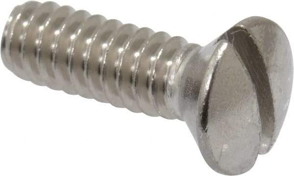 Value Collection - #10-24 UNC, 5/8" OAL Slotted Drive Machine Screw - Oval Head, Grade 18-8 Stainless Steel, Uncoated, Without Washer - Exact Tool & Supply