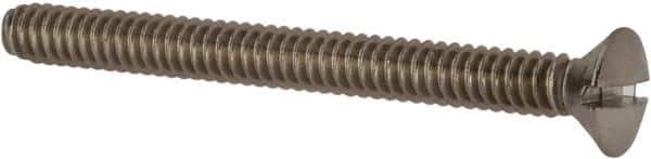 Value Collection - #10-24 UNC, 2" OAL Slotted Drive Machine Screw - Oval Head, Grade 18-8 Stainless Steel, Uncoated, Without Washer - Exact Tool & Supply