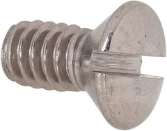 Value Collection - 1/4-20 UNC, 1/2" OAL Slotted Drive Machine Screw - Oval Head, Grade 18-8 Stainless Steel, Uncoated, Without Washer - Exact Tool & Supply
