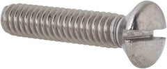 Value Collection - 1/4-20 UNC, 1-1/4" OAL Slotted Drive Machine Screw - Oval Head, Grade 18-8 Stainless Steel, Uncoated, Without Washer - Exact Tool & Supply