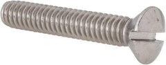 Value Collection - 1/4-20 UNC, 1-1/2" OAL Slotted Drive Machine Screw - Oval Head, Grade 18-8 Stainless Steel, Uncoated, Without Washer - Exact Tool & Supply