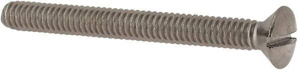 Value Collection - 1/4-20 UNC, 2-1/2" OAL Slotted Drive Machine Screw - Oval Head, Grade 18-8 Stainless Steel, Uncoated, Without Washer - Exact Tool & Supply
