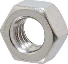 Value Collection - 5/16-18 UNC Stainless Steel Right Hand Hex Nut - 1/2" Across Flats, 17/64" High, Uncoated - Exact Tool & Supply