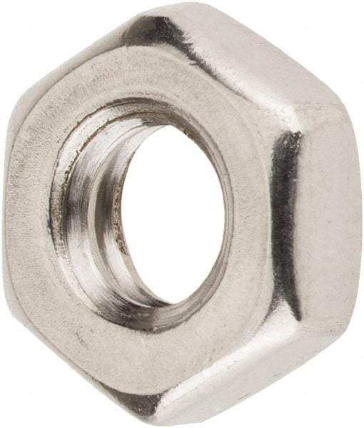 Value Collection - 1/4-20 UNC Stainless Steel Right Hand Hex Jam Nut - 7/16" Across Flats, 5/32" High, Uncoated - Exact Tool & Supply