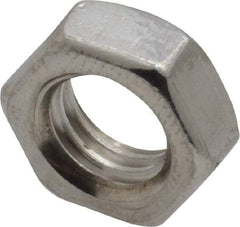 Value Collection - 3/8-16 UNC Stainless Steel Right Hand Hex Jam Nut - 9/16" Across Flats, 7/32" High, Uncoated - Exact Tool & Supply