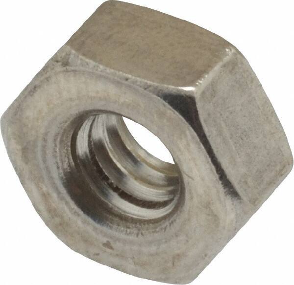 Value Collection - 1/4-20 UNC Stainless Steel Right Hand Heavy Hex Nut - 1/2" Across Flats, 15/64" High, Uncoated - Exact Tool & Supply