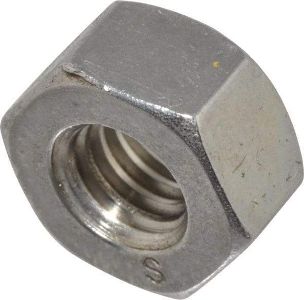 Value Collection - 5/16-18 UNC Stainless Steel Right Hand Heavy Hex Nut - 9/16" Across Flats, 19/64" High, Uncoated - Exact Tool & Supply