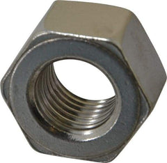 Value Collection - 7/8-9 UNC Stainless Steel Right Hand Heavy Hex Nut - 1-7/16" Across Flats, 55/64" High, Uncoated - Exact Tool & Supply