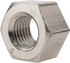 Value Collection - 1-8 UNC Stainless Steel Right Hand Heavy Hex Nut - 1-5/8" Across Flats, 63/64" High, Uncoated - Exact Tool & Supply