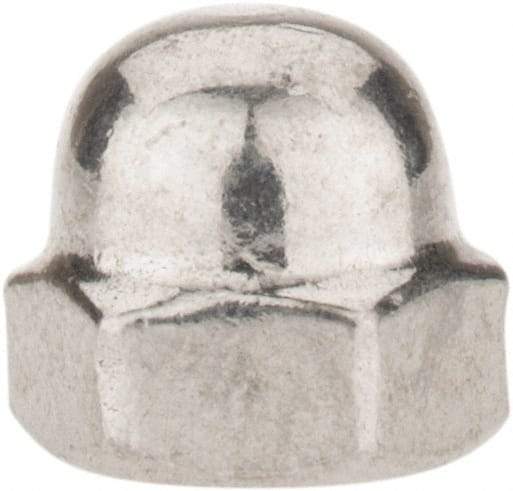 Value Collection - #6-32 UNC, 5/16" Width Across Flats, Uncoated, Stainless Steel Acorn Nut - 1/4" Overall Height, Grade 18-8 - Exact Tool & Supply