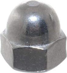Value Collection - #10-24 UNC, 3/8" Width Across Flats, Uncoated, Stainless Steel Acorn Nut - 9/32" Overall Height, Grade 18-8 - Exact Tool & Supply