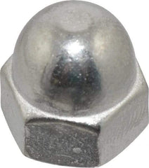 Value Collection - 1/4-20" UNC, 7/16" Width Across Flats, Uncoated, Stainless Steel Acorn Nut - 21/64" Overall Height, Grade 18-8 - Exact Tool & Supply