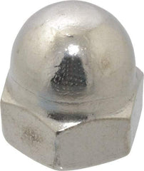 Value Collection - 1/2-13" UNC, 3/4" Width Across Flats, Uncoated, Stainless Steel Acorn Nut - 9/16" Overall Height, Grade 18-8 - Exact Tool & Supply