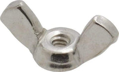 Value Collection - #6-32 UNC, Stainless Steel Standard Wing Nut - Grade 18-8, 0.72" Wing Span, 0.41" Wing Span - Exact Tool & Supply