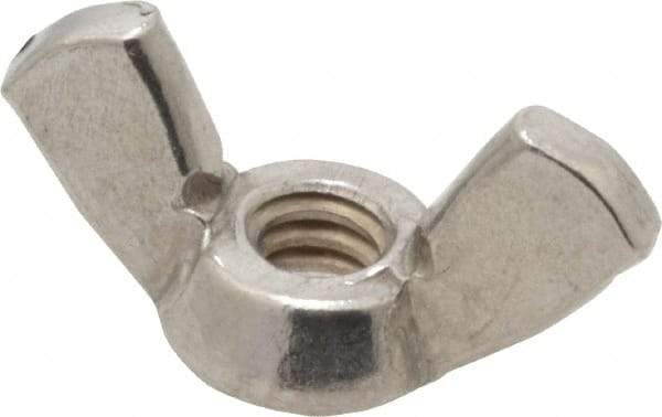 Value Collection - #10-24 UNC, Stainless Steel Standard Wing Nut - Grade 18-8, 0.91" Wing Span, 0.47" Wing Span - Exact Tool & Supply