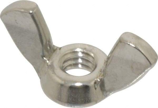 Value Collection - 1/4-20 UNC, Stainless Steel Standard Wing Nut - Grade 18-8, 1.1" Wing Span, 0.57" Wing Span - Exact Tool & Supply