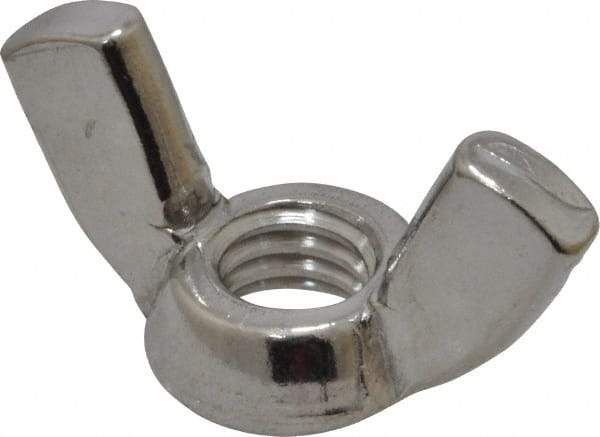 Value Collection - 3/8-16 UNC, Stainless Steel Standard Wing Nut - Grade 18-8, 1.44" Wing Span, 0.79" Wing Span - Exact Tool & Supply