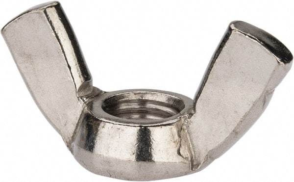 Value Collection - 1/2-13 UNC, Stainless Steel Standard Wing Nut - Grade 18-8, 1.94" Wing Span, 1" Wing Span - Exact Tool & Supply