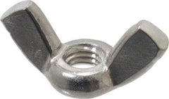 Value Collection - #10-32 UNF, Stainless Steel Standard Wing Nut - Grade 18-8, 0.91" Wing Span, 0.47" Wing Span - Exact Tool & Supply