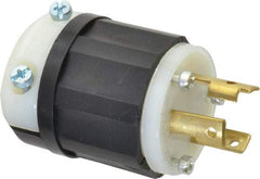 Leviton - 250 VAC, 30 Amp, L6-30P Configuration, Industrial Grade, Self Grounding Plug - 1 Phase, 2 Poles, 0.385 to 0.86 Inch Cord Diameter - Exact Tool & Supply