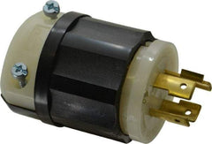 Leviton - 125/250 VAC, 20 Amp, L14-20P Configuration, Industrial Grade, Self Grounding Plug - 1 Phase, 3 Poles, 0.595 to 0.895 Inch Cord Diameter - Exact Tool & Supply