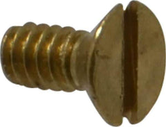 Value Collection - #4-40 UNC, 1/4" OAL Slotted Drive Machine Screw - Flat Head, Brass, Without Washer - Exact Tool & Supply