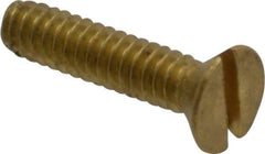 Value Collection - #4-40 UNC, 1/2" OAL Slotted Drive Machine Screw - Flat Head, Brass, Without Washer - Exact Tool & Supply