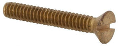Value Collection - #4-40 UNC, 3/4" OAL Slotted Drive Machine Screw - Flat Head, Brass, Without Washer - Exact Tool & Supply