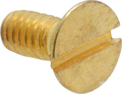 Value Collection - #8-32 UNC, 3/8" OAL Slotted Drive Machine Screw - Flat Head, Brass, Without Washer - Exact Tool & Supply