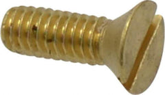 Value Collection - #8-32 UNC, 1/2" OAL Slotted Drive Machine Screw - Flat Head, Brass, Without Washer - Exact Tool & Supply