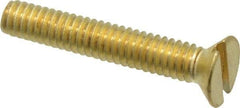 Value Collection - #8-32 UNC, 1" OAL Slotted Drive Machine Screw - Flat Head, Brass, Uncoated, Without Washer - Exact Tool & Supply