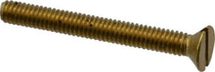 Value Collection - #8-32 UNC, 1-1/2" OAL Slotted Drive Machine Screw - Flat Head, Brass, Without Washer - Exact Tool & Supply