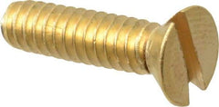 Value Collection - #10-24 UNC, 3/4" OAL Slotted Drive Machine Screw - Flat Head, Brass, Without Washer - Exact Tool & Supply