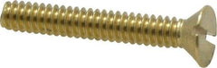 Value Collection - #10-24 UNC, 1-1/4" OAL Slotted Drive Machine Screw - Flat Head, Brass, Without Washer - Exact Tool & Supply