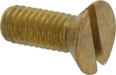 Value Collection - #10-32 UNF, 1/2" OAL Slotted Drive Machine Screw - Flat Head, Brass, Without Washer - Exact Tool & Supply