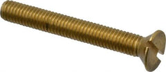 Value Collection - #10-32 UNF, 1-1/2" OAL Slotted Drive Machine Screw - Flat Head, Brass, Without Washer - Exact Tool & Supply