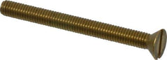 Value Collection - #10-32 UNF, 2" OAL Slotted Drive Machine Screw - Flat Head, Brass, Without Washer - Exact Tool & Supply