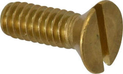 Value Collection - 1/4-20 UNC, 3/4" OAL Slotted Drive Machine Screw - Flat Head, Brass, Without Washer - Exact Tool & Supply