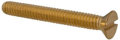 Value Collection - 1/4-20 UNC, 2" OAL Slotted Drive Machine Screw - Flat Head, Brass, Without Washer - Exact Tool & Supply