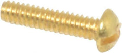 Value Collection - #2-56 UNC, 3/8" Length Under Head Slotted Drive Machine Screw - Round Head, Brass, Uncoated, Without Washer - Exact Tool & Supply