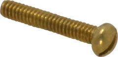 Value Collection - #2-56 UNC, 1/2" Length Under Head Slotted Drive Machine Screw - Round Head, Brass, Uncoated, Without Washer - Exact Tool & Supply
