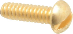 Value Collection - #4-40 UNC, 3/8" Length Under Head Slotted Drive Machine Screw - Round Head, Brass, Without Washer - Exact Tool & Supply