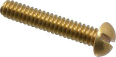 Value Collection - #4-40 UNC, 5/8" Length Under Head Slotted Drive Machine Screw - Round Head, Brass, Without Washer - Exact Tool & Supply