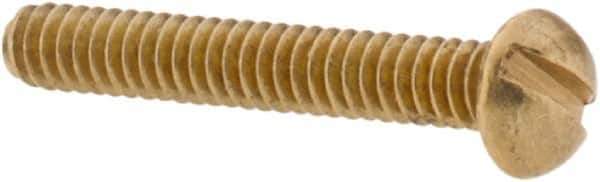 Value Collection - #4-40 UNC, 3/4" Length Under Head Slotted Drive Machine Screw - Round Head, Brass, Without Washer - Exact Tool & Supply